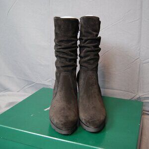 NEW Paul Green Kyle Black Suede Slouch Boots Booties Size 8 NWT